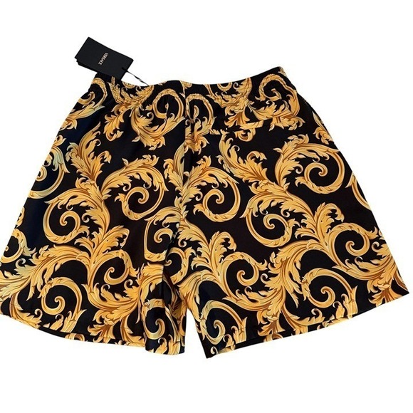 Versace Other - Versace Men'sBaroque Print Twill Poly Shorts Black Gold Print Shorts, sz 50